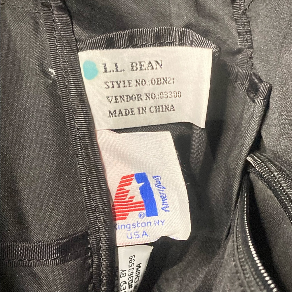 Vintage 1990s L.L.Bean AmeriBag Healthy Back Black Leather Sling Backpack Y2K - Picture 10 of 10